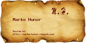 Marks Hunor névjegykártya